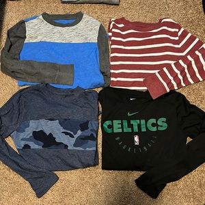 4 Boys LS shirts Medium 8/10 Nike, Cat & Jack, Urban Pipeline